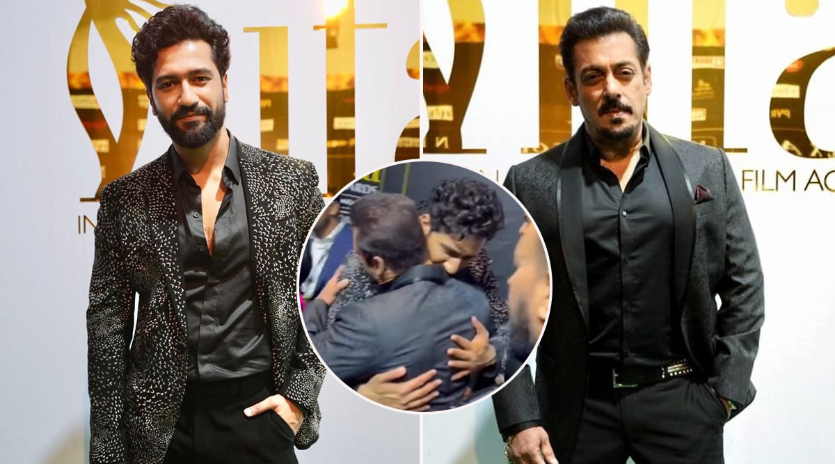 Iifa 2023 Vicky Kaushal Gets Hugged By Salman Khan Amid Getting Pushed