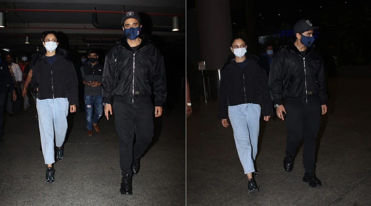 Rakul Preet Singh and Jackky Bhagnani spotted at airport as they return from New Year vacation