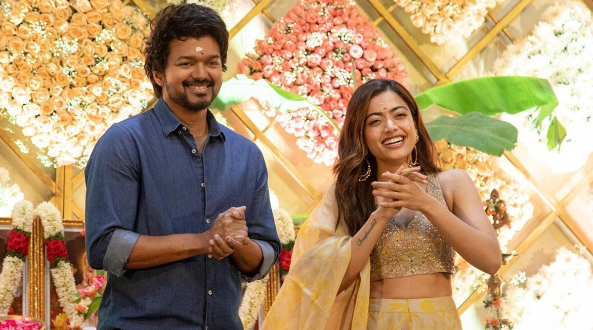 Rashmika Madana got startstuck standing beside Thalapathy Vijay; Wards off the evil eye of Vijay