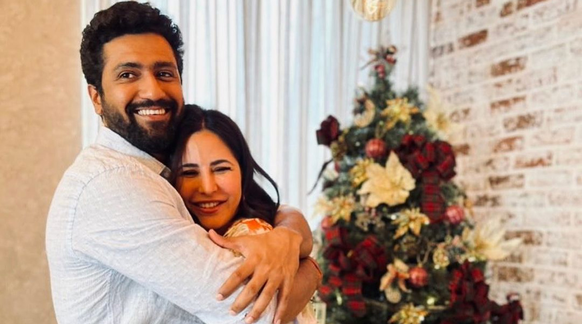 Vicky Kaushal gives a big warm hug to Katrina Kaif as they celebrate first Christmas as husband and wife – see photo